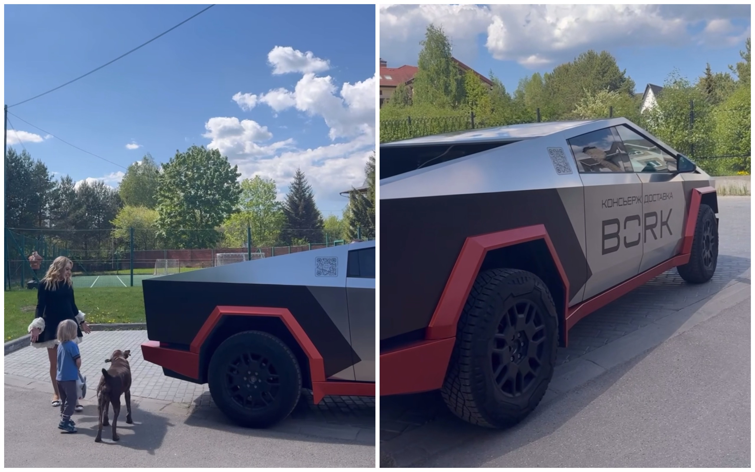 Яна Рудковская показала электропикапп Tesla Cybertruck