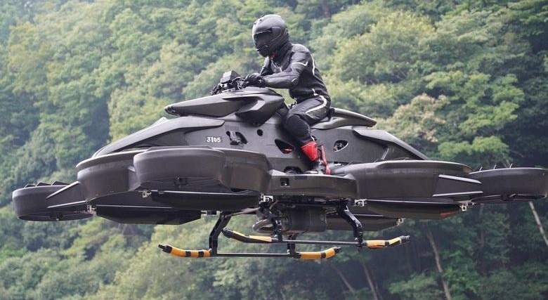 Японский стартап AERWINS выпустил необычный летающий мотоцикл