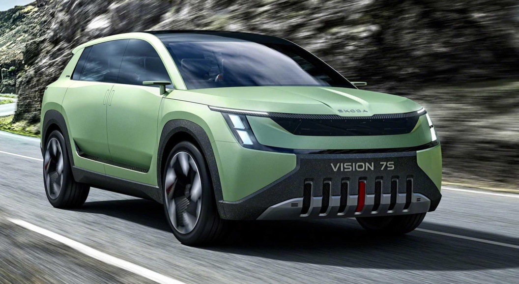 Флагманский электрокросс Skoda Vision 7S показал новое направление дизайна марки