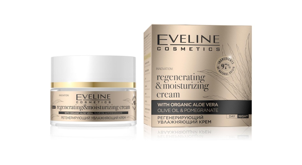 Новинка Eveline Cosmetics: регенерирующий увлажняющий крем для лица Organic Gold